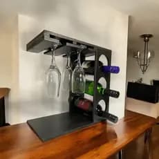 Adega para Vinhos e Taças Decoração Gourmet Rustica Cores