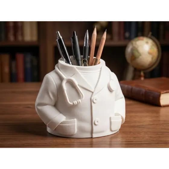 Organizador de Mesa porta caneta Jaleco Médico Porta Canetas Impressão 3D