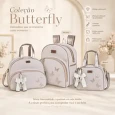 Bolsa Maternidade Mochila Maternidade Batistela Baby Butterfly Impermeável e Emborrachado