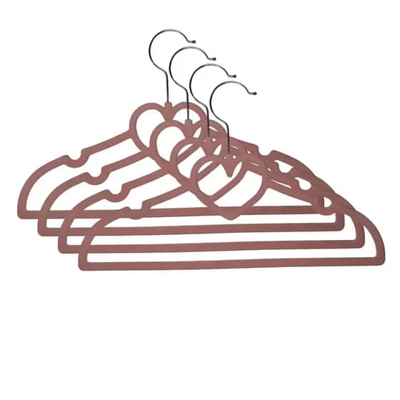 12 Cabides De Veludo Coracao Ultra Fino Infantil