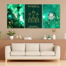 Kit 3 Quadros Decorativos - PALMEIRAS - Verdão - Quadro Decorativo Quarto ou Sala