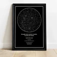 Quadro Decorativo Mapa Estelar - Namorados - Mapa de Estrelas  - Personalizado - Mapa Celeste