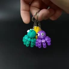 Chaveiro Polvo Articulado 3D – Anti Estresse Fidget – Colorido e Flexível