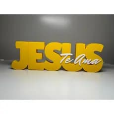 Nome Decorativo Personalizado “Jesus Te Ama” – Placa 3D Religiosa para Decoração