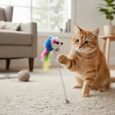 Brinquedo interativo para Gato Pet Vara com pena mini sino