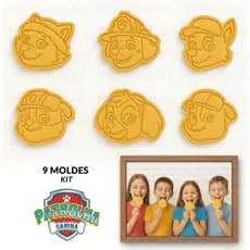 KIT 09 CORTADORES DE BISCOITOS MARCADORES CARIMBO MOLDE FORMA - C.P.