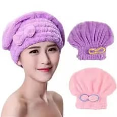 Touca de Banho de Microfibra para Mulheres  Absorve Seca Cabelo Toalha Chuveiro
