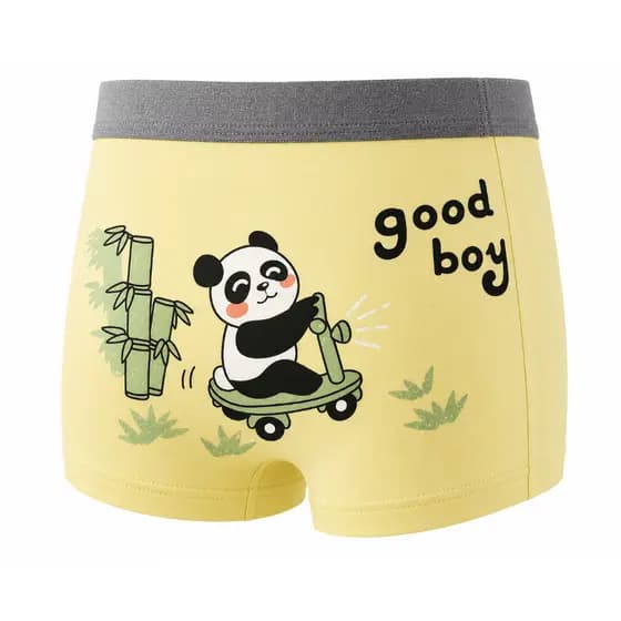 4 Peças de Cuecas Boys Menino Cartoon Infantil De Panda Personalizadas De Algodão Para Crianças E Bebês