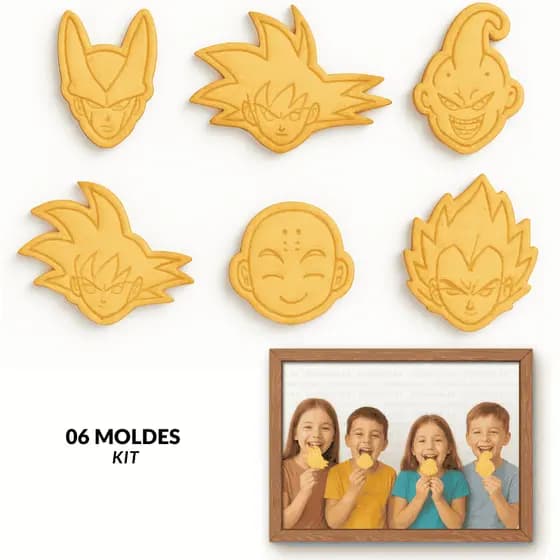 KIT 06 CORTADORES DE BISCOITOS MARCADORES CARIMBO MOLDE FORMA - DB Z