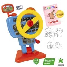 Volante Infantil Bebê Buzina com Som e Retrovisor Brinquedos de Menino e Menina Elka