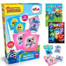 Jogo Da Memória Gigante Galinha Pintadinha 24 Peças Brinquedos de Menino e Menina Elka