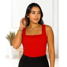 Blusa Regata Feminina Decote Quadrado Ribana Canelado Forro Duplo Não Transparente Tamanhos M G GG G1