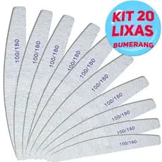 Kit 25,20,10,5,3 Lixas Bumerangue De Unha Meia Lua 100/180 Unhas Porcelana Acrigel/gel/porcel/ Profissionalana