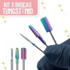Kit 3/2/1 Brocas Tungstênio Profissional Unha Gel Porcelana Nail