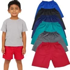 Kit 5 bermuda Infantil menino  Tactel – Tamanhos 2, 4, 6 e 8 anos 🩳✨