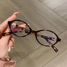 Oval Pequeno Quadro Retro Feminino Coreano Simples Óculos Anti-Luz Azul De Proteção Para Os Olhos Senhoras Ópticos