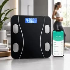 Balança Inteligente Bioimpedância Bluetooth App – Balança Corporal Digital IMC Gordura Massa Muscular 180kg