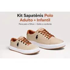 Kit Sapatênis Polo Pai e Filho – Adulto + Infantil Casual Confortável