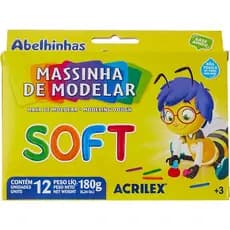 Massa de Modelar Soft Conjunto com 12 Cores Acrilex