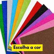 Kit 5 - 3 Placas De EVA com Glitter 40x48 Leonora Escolha a cor