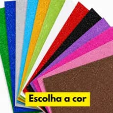 Placas de Eva com Glitter 40x48 unidade várias cores