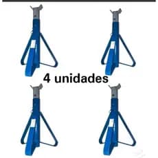 Kit com 4 unidades Cavalete 2 toneladas automotivo p/ veiculos tripé preguiça