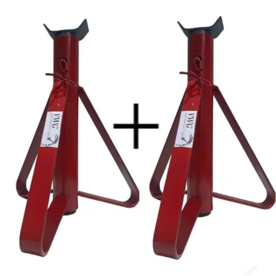 Kit com 2 cavaletes automotivo apoio tripé Veiculo 2 Toneladas vermelho