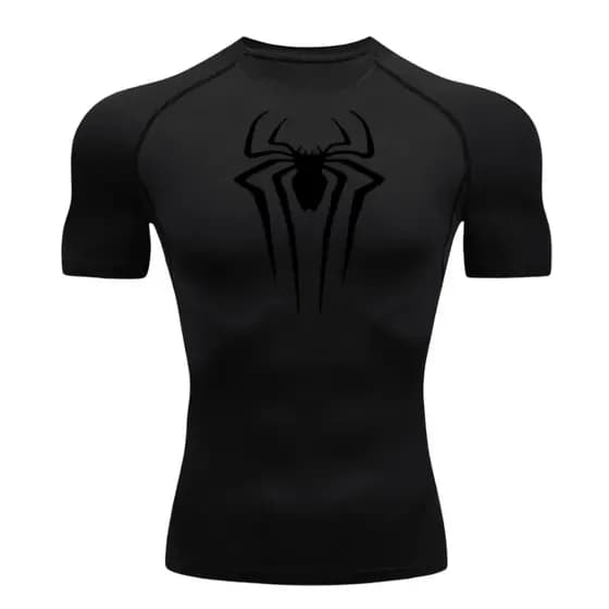 Camisa De Compressão Homem-Aranha Rash Guard Manga Curta Treino Ginástica Camiseta Esportiva