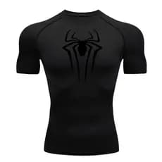 Camisa De Compressão Homem-Aranha Rash Guard Manga Curta Treino Ginástica Camiseta Esportiva