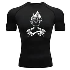 Camisa De Compressão DRAGON BALL Manga Curta Treino Ginástica Camiseta Esportiva