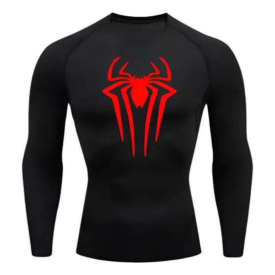 Camisa De Compressão Homem Aranha MANGA LONGA Treino Ginástica Esportiva Rash Guard Academia Luta