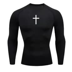 Camisa Camiseta Compressão MANGA LONGA CRUZ Academia Seca Rápido Rash Guard