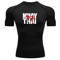 Camisa Camiseta de Compressão Academia Esporte Exercícios Muay Thai