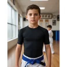 Rash Guard Kids Infantil Jiu-Jitsu Manga Curta Treino Academia Compressão