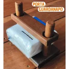 Suporte De Madeira Porta Guardanapo Papel Bancada Cozinha Rustico Elegante