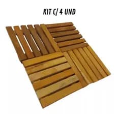 4 Placas Mini Decks 35x35 Area Externa De Madeira Garapeira