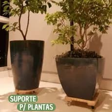 Carrinho Deck Para Vaso De Plantas Madeira Suporte Rodinhas Quadrado Botijão de Gás