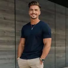 Camiseta Masculina Básica Lisa Slim Algodão Fio 30.1 Penteado Premium
