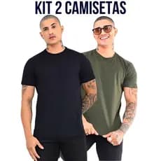 Kit 2 Camiseta Masculina Camisa Basica100% Algodão Atacado