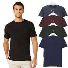 Camiseta Masculina Malha Egipcio Camisa Lisa Elastano não Amassa Basica