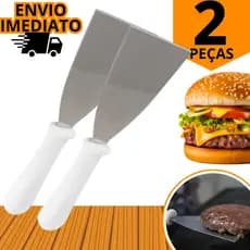 Espátula Para Hamburguer Reta N°4 1 ou 2 Em Inox Para Chapeiro Profissional Hamburguer Lanches Lanchonete Cozinha