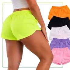 Shorts Tactel Feminino Academia Praia Beach Tenis Shortinhos Exercícios