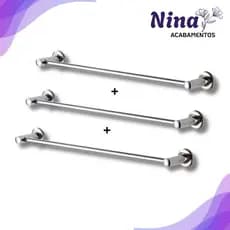 Kit 3 Varão Stander - Suporte para  Toalha de Banho