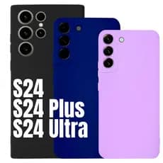 Capinha Silicone Aveludada Para Galaxy S24 S24 Plus S24 Ultra Capa Diversas Cores
