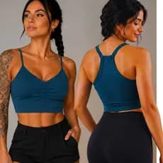 Top Feminino Com Forro ) Top academia Fitness Top Feminino Treino sporte Ginastica