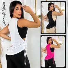 Blusa Academia Feminina Puxar ) Regata Veste Legging Camisão Tapa Bumbum Camiseta Tule  Roupas de Academia Dry Fit