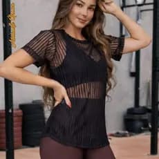 Blusa Academia feminina Renda ) Regata Veste Legging Camisão Tapa Bumbum Camiseta Tule Roupas de Academia Dry Fit Treino