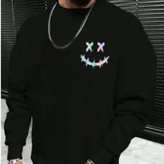 Moletom Gola Redonda Solto Masculino Com Estampa De Desenho Animado Marchimelow