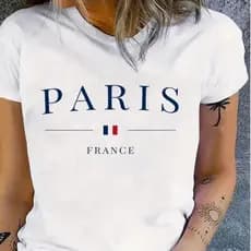 Camiseta Modinha T Shirt Blusinha Feminina Paris Blogueira  100% Algodão