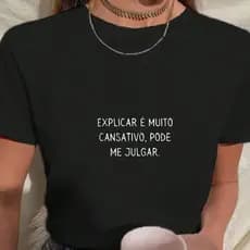 Camiseta Feminina Frase Camisa Básica 100% Algodão Várias Cores